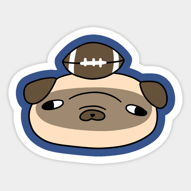 Football Pug Face Sticker by saradaboru